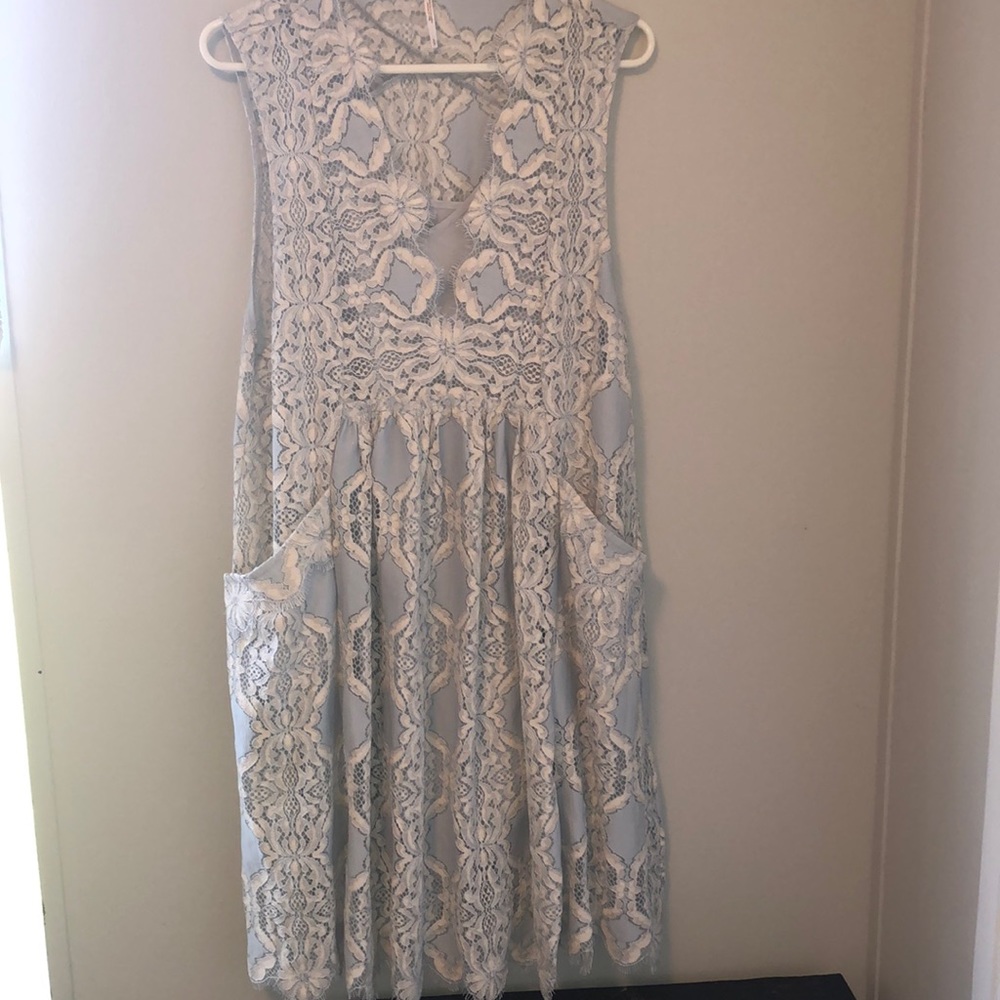Sold It! Free People Blue Laced Dress Size Small